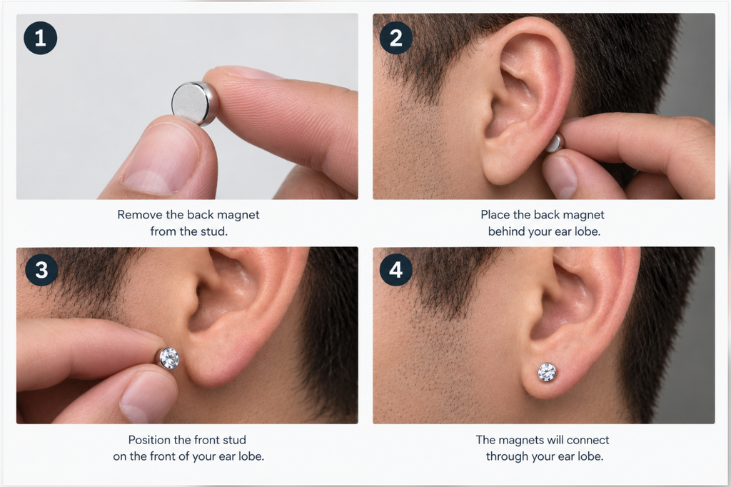 Men's Magnetic Diamond Ear Stud